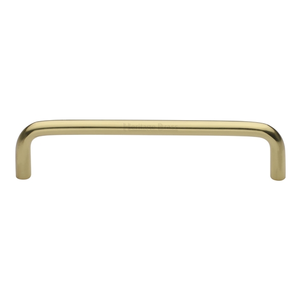 C2155 128-PB • 128 x 136 x 32mm • Polished Brass • Heritage Brass D-Pattern 08mm Ø Cabinet Pull Handle